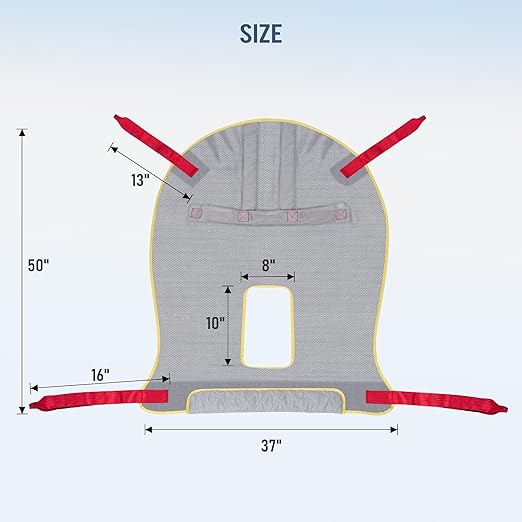 Careboda Patient Lift Sling with Opening-Transfer Sling for Commode, Professional Nursing Lift Sling for Home Use,Transfer Lift Sling for Elderly,Disabled,Bedridden, Breathable & Sturdy Fabric, 510lb