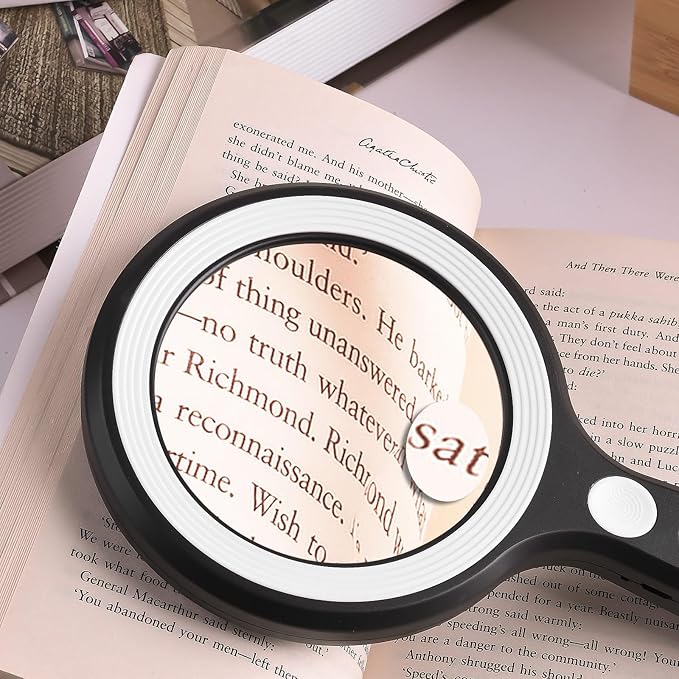 20X 30X Coin Magnifier, USB Rechargeable Lighted Magnifying Glass with Light Handheld for Currency Seniors Reading Crafts Jewelry Hobbies