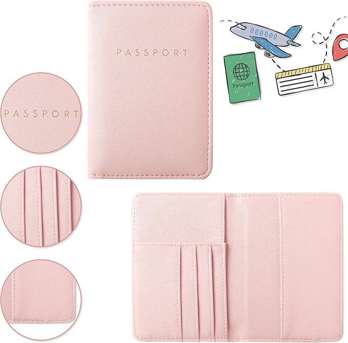 2 Pcs Passport Cover Holder for Travel Waterproof Leather Passport Wallet Case Book Travel Cruise Essentials for Women Men | 2 Pieces