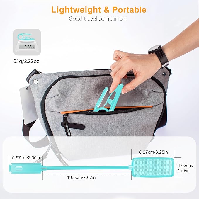 Gritin 9 LED Rechargeable Book Light for Reading in Bed | Eye Caring 3 Color Temps,Stepless Dimming Brightness,80 Hrs Runtime Small Lightweight Clip On Book Reading Light-Blue
