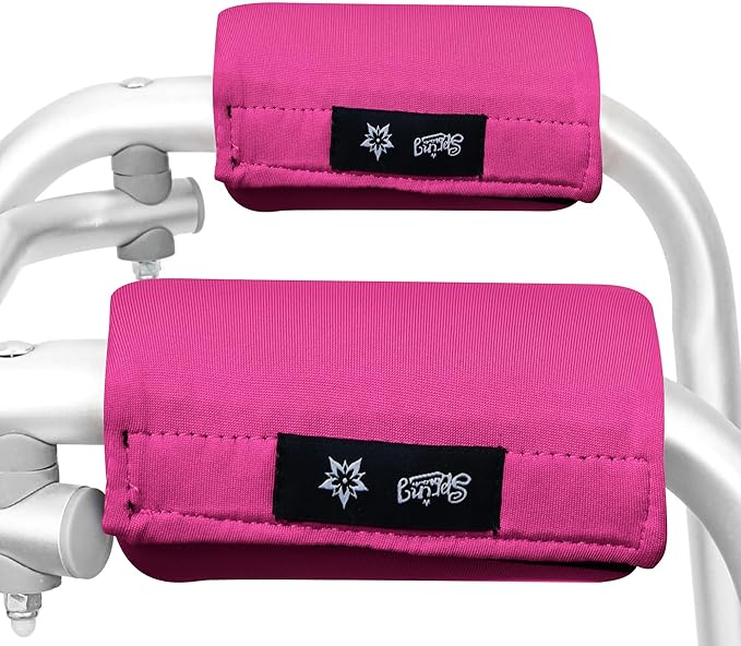 Universal Walker Hand Grip Padded Covers Non-Slip Cushion Foam for Folding Wheelchair Rollator Crutch Handle Pads 2-Pack Red