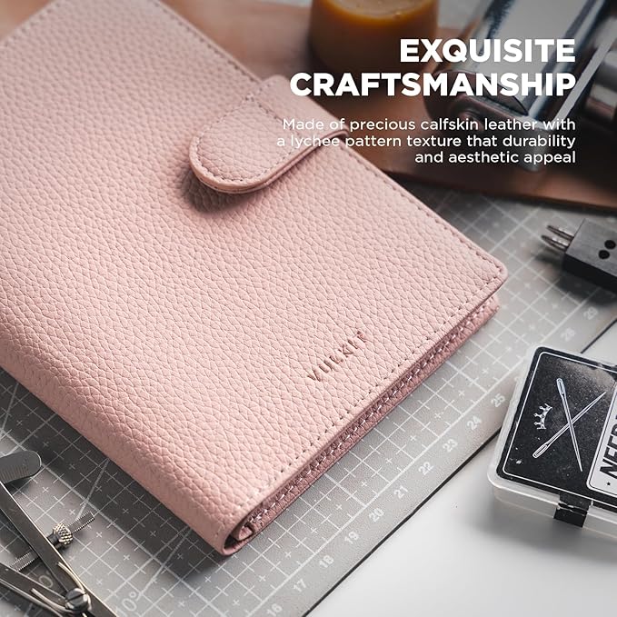 VULKIT Dual Leather Passport Wallet with Airtag Holder Slim Double Passport Holder RFID Blocking Passport Travel Wallet for Women or Men