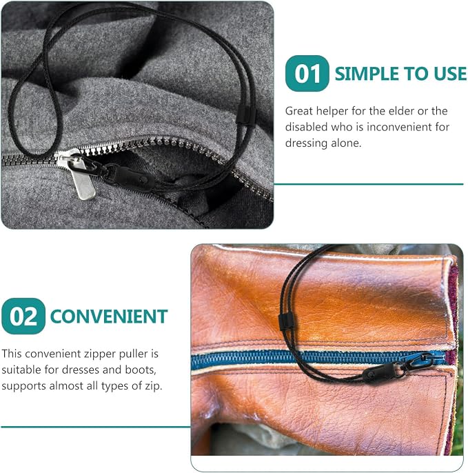 Milisten Zipper Puller Helper for Boots and Dresses Zipper Assist Tool for Elderly and Kids Travel Aid 21.25In Long 1 Pc