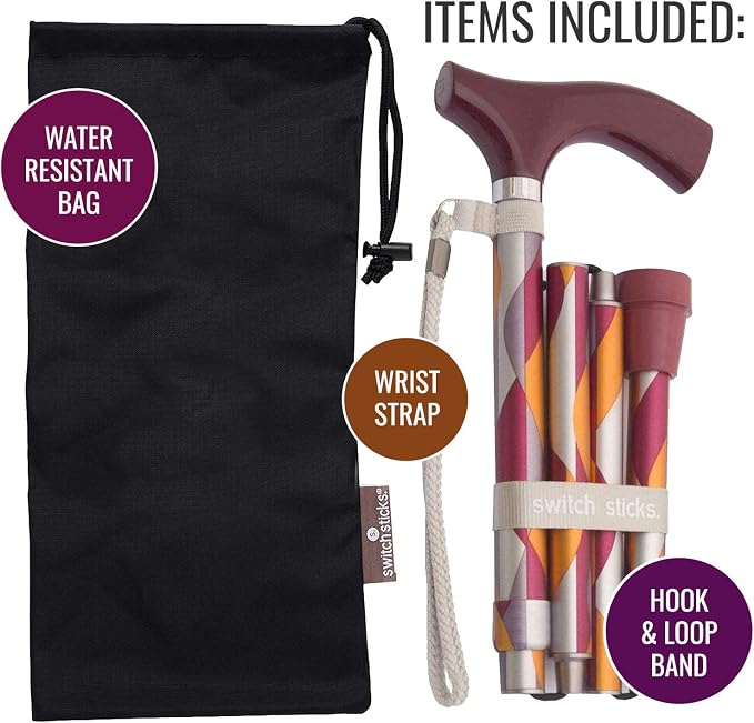 Switch Sticks Folding Walking Cane For Women & Men
