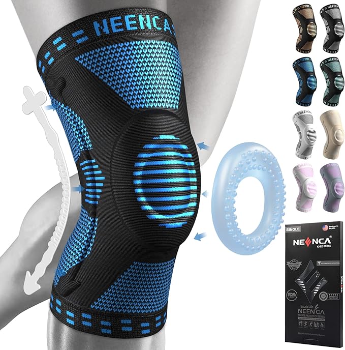 NEENCA Professional Knee Brace for Pain Relief, Medical Knee Support with Patella Pad & Side Stabilizers, Compression Knee Sleeve for Meniscus Tear, ACL, Joint Pain, Runner, Workout - FSA/HSA APPROVED