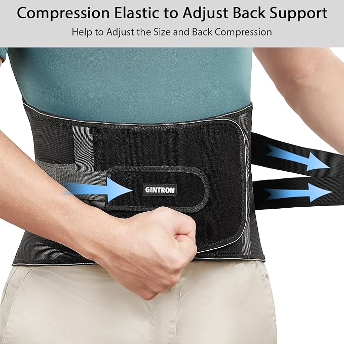 Back Brace for Lower Back Pain Relief Men Women, Immediate Relief from Sciatica, Herniated Disc, Scoliosis, Breathable Back Support Brace with 3D Lumbar Support Pad for Home & Lifting At Work