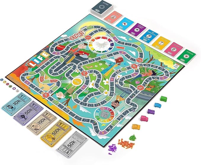 Joy for All Games - The Game of Life Generations - Generational Spaces - Bigger Easy-To-Read Action Cards - Friends & Family Game, Fun Multigenerational Board Game For Seniors, Kids, Teens, and Adults