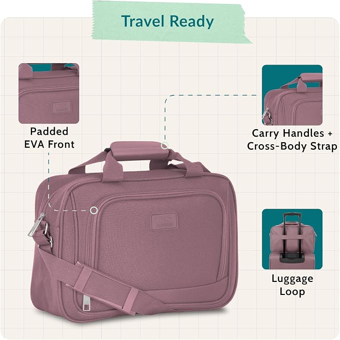 U.S. Traveler Rio 14" Travel Tote Bag, Lightweight 1200D Carry-On Bag for Women & Men