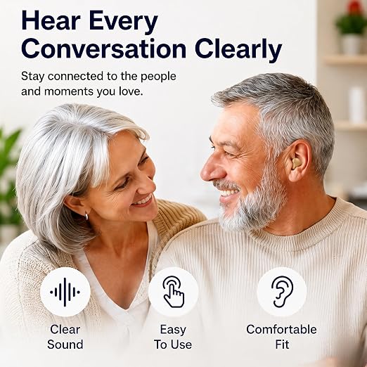 Rechargeable Hearing Aids for Seniors, 16-Channel DSP Noise Reduction Hearing Amplifier, Invisible In-Ear Design Volume Control, 35 Hours Battery Life with Charging Case, Easy to Use for Adults-Black