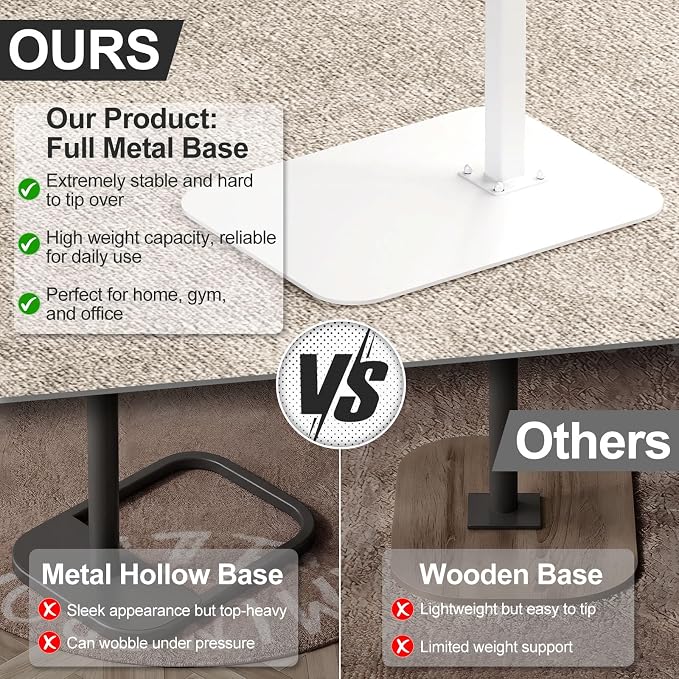 Side Table Sofa Tray for Couch Heavy Metal Base Swivel/Adjustable Height | Sofa Bed Bathroom Study TV Tray C Shaped End Table Food Snack Trays for Eating
