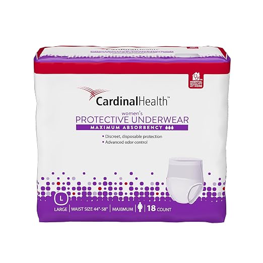 Cardinal Health UWFSM20 Women's Underwear Maximum Absorbency 18 CT Large