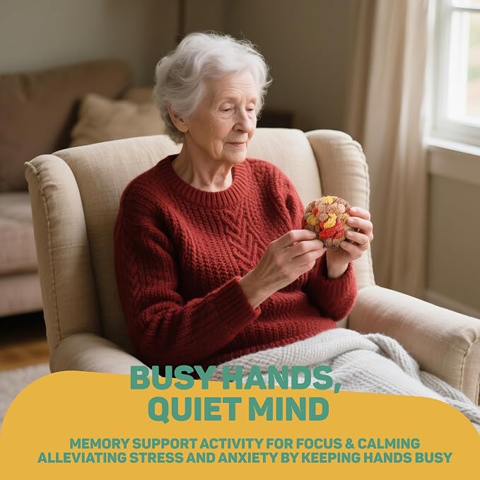 Sensory Toy for Dementia and Alzheimer’s, Soft Textured Fidget Ball for Seniors and Elderly Adults, Calming Anxiety Relief for Busy Hands, Tactile Activity Aid for Memory Care