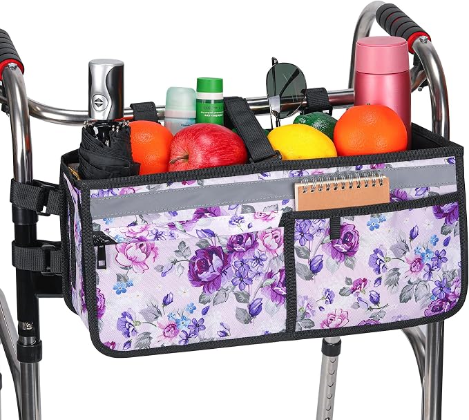 Walker Basket, Walker Accessories - Walker Tray, and Storage Bag for Folding & Rolling Walkers – Ideal for Seniors