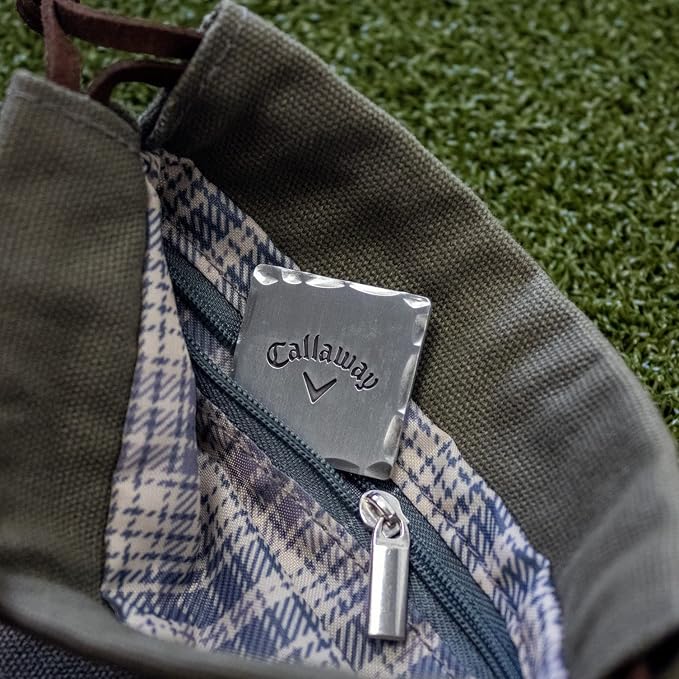 Callaway Heritage Golf Accessories Kit - Features a Premium Club Brush, valuables Pouch, tees and a Gold and Silver Metal Golf Ball Marker