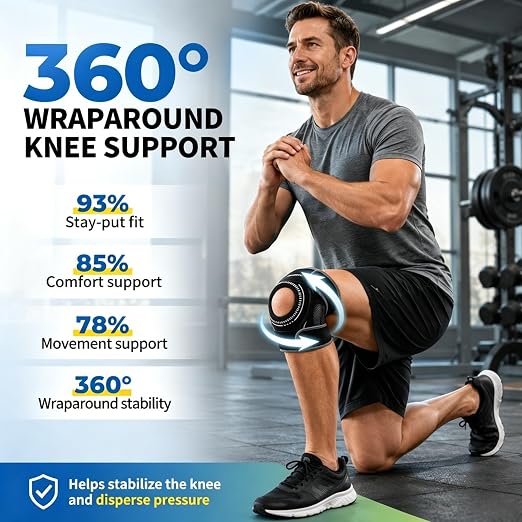 CAMBIVO ELITE Knee Brace with Side Stabilizers & Open Patella Gel Pad — Adjustable Support for Meniscus, Arthritis, ACL, MCL Recovery, Knee Support for Men and Women - Please Check Size Chart