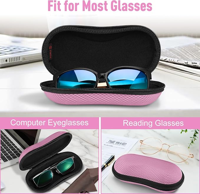 FINTIE Sunglasses Case, Hard EVA Shell Shockproof Sport Glasses Case with Metal Carabiner Travel Zipper Eyeglasses Holder