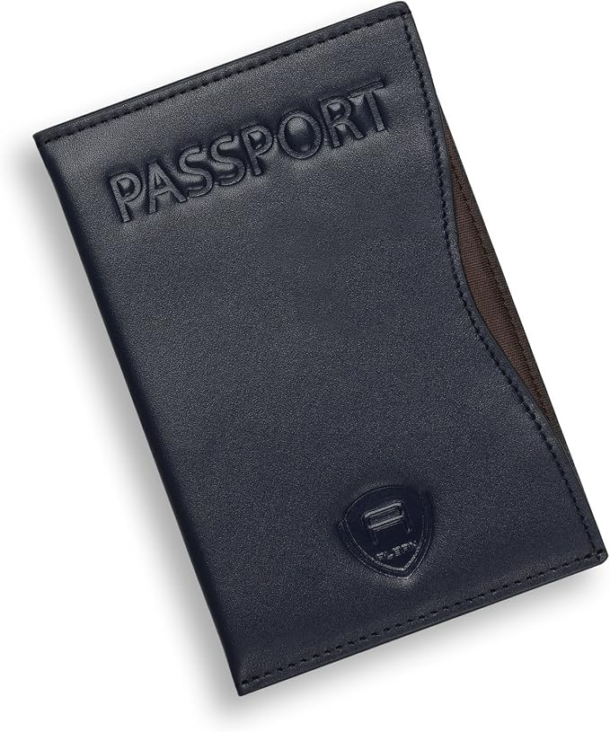 Alban RFID Passport Holder for Women & Men, Genuine Leather Passport Cover | RFID blocking design helps protect personal information while traveling, Slim genuine leather case for travel essentials