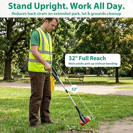 4 Pack 32 Inch Grabber Reacher Tool, Heavy Duty Trash Grabber Tool | Trash picker upper grabber and grabbers for seniors, with 4 color-coded tools for home, yard and daily outdoor cleanup.