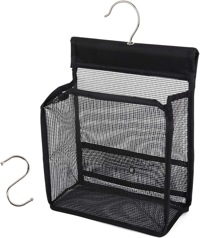 FishMM Hanging Mesh Shower Caddy College with Hooks, Bath Baskets Organizer Storage for College Dorm Rooms, Gym, Swimming and Travel