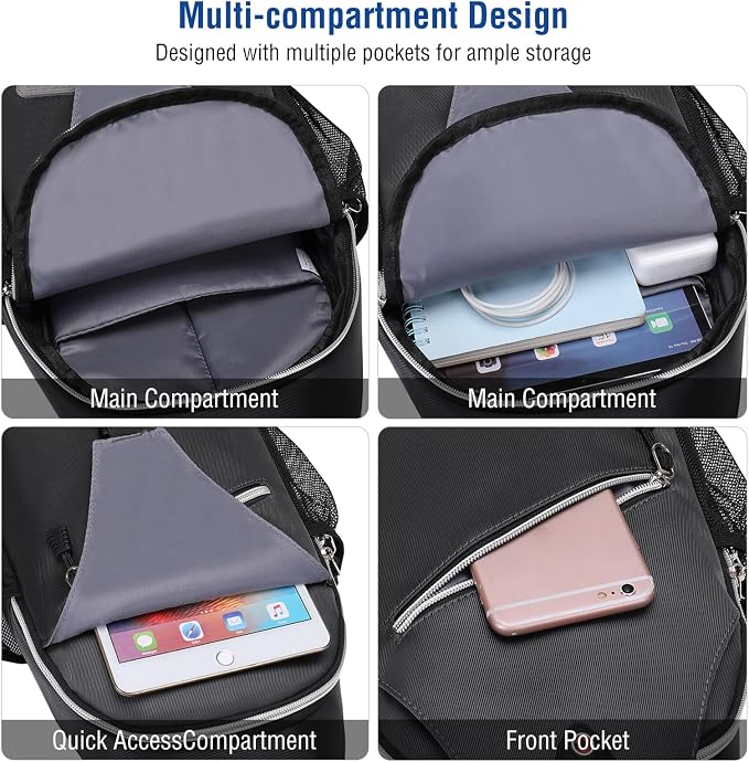 MOSISO Small Sling Bag for Men, Crossbody Shoulder Chest Daypack Bag | Sling Backpack for Casual Travel Hiking