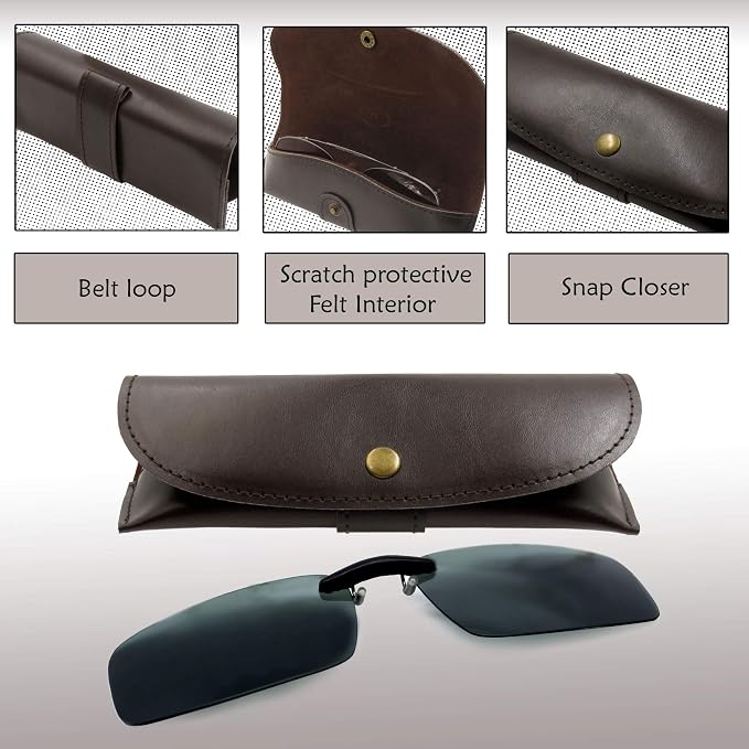 MyEyeglassCase Men Small Glasses case - Eyeglasses Hard Shell Holder Pouch & Cloth-Reading Slim & Narrow Case Heavy Duty