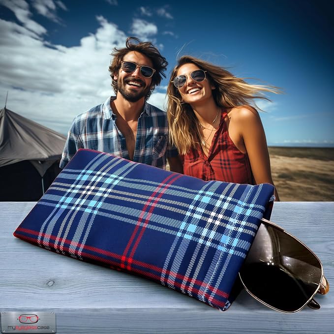 Soft Sunglasses case | Large Glasses Case Holder - Eyeglass Pouch Squeeze Top | Glasses pouch Lightweight Extra Layers
