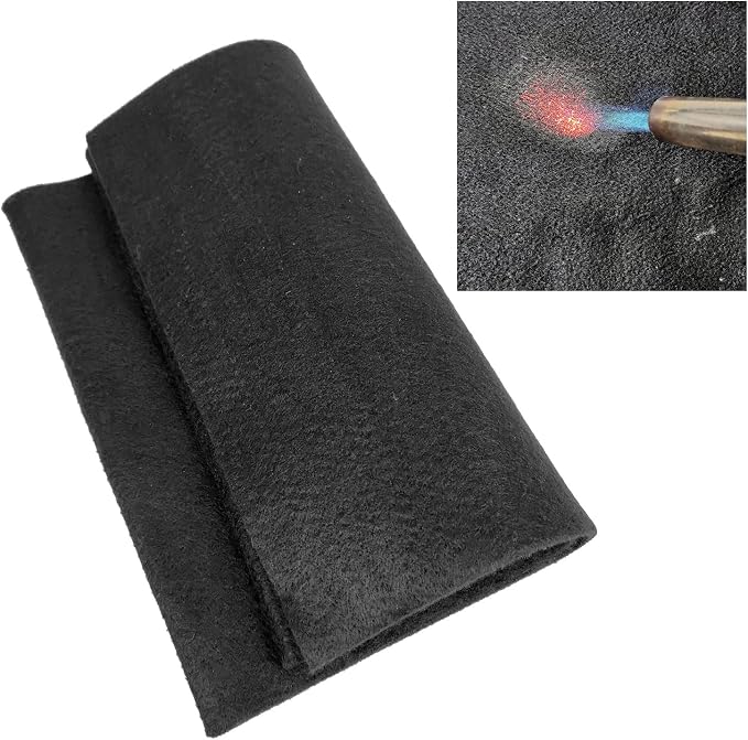 Buraku Welding Blanket Fireproof | Heat Resistant Up to 1800°F | Flame Retardant Fabric Material Carbon Felt for Welders | Plumbers Cuttable (12"X26",1PACK)