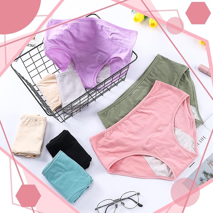 8 Pcs Leakproof Underwear for Women Leak Proof High Waisted Underwear over 60 for Incontinence Panties for Women