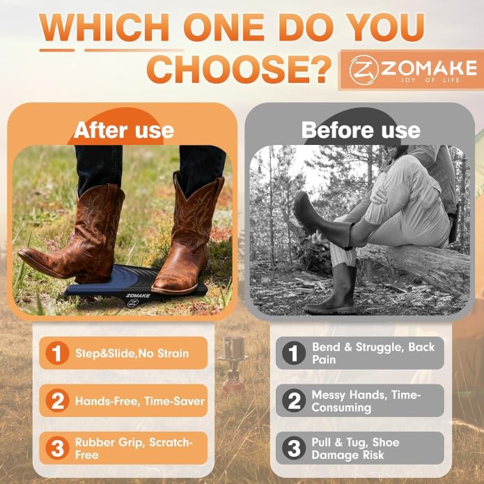 ZOMAKE Boot Jack, Boot Remover for Cowboy Boots | Boot Puller Take Off Helper Portable Bootjack Puller for Men Women, Durable Plastic, Shoe Protection, No Bend Over