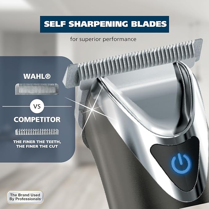 Wahl USA Stainless Steel Lithium Ion 2.0+ Slate Beard Trimmer for Men | Electric Shaver, Nose Ear Trimmer, Rechargeable All In One Men'S Grooming Kit – Model 9864