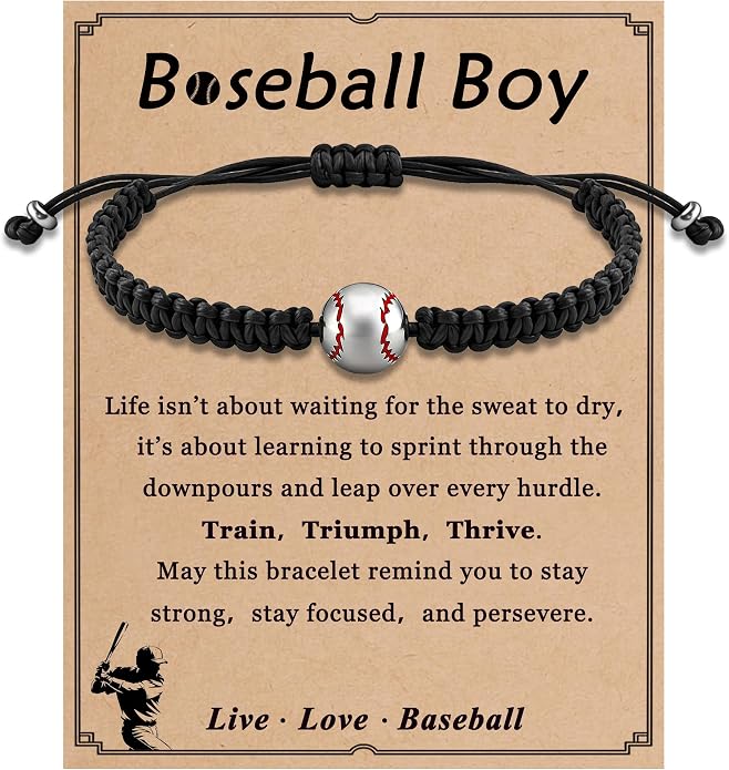 PEALICIOUS Soccer Gifts for Boys Sport Jewelry for Son and Dad | Golf Gifts for Golfers with Natural Stone, Hockey Baseball Bracelet for Boys, Men Soccer Golf Stuff for Team Hockey Bracelet