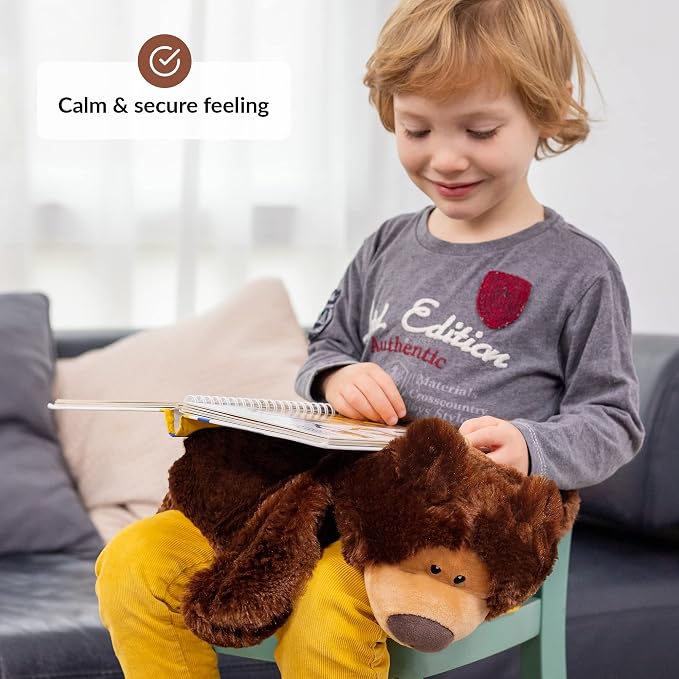 ODOXIA Weighted Lap Pad for Kids 5Lbs | Calming & Comforting | Teddy Bear Animal | Sensory Product | Blanket for Special Needs | Carrying Bag Included