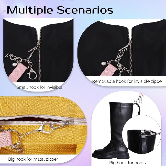 Zipper Puller Helper for Dresses and Bracelet Helper Tool Set | Dress zipper helper tool reaches back zippers and helps fasten bracelets for women, seniors, and travelers, easy to use