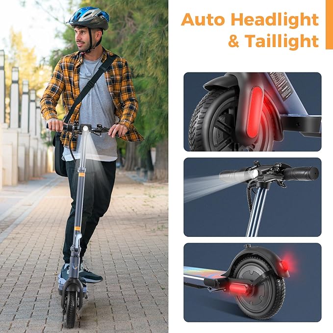 Caroma Electric Scooter with Seat Option,500/350W Motor Up to 25/20 Miles Range & 25/20 MPH Speed,9" Tires,Adjustable Electric Scooter for Adults,Foldable Commuting
