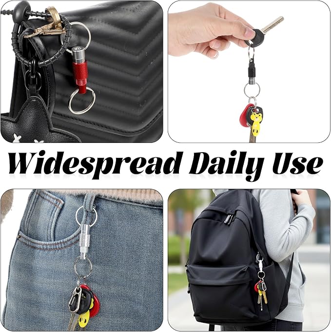 Detachable Quick Release Keychain, Pull Apart Key Ring with Split Rings for Car Keys, Bag, Purse, Belt, Heavy Duty Metal Key Holder