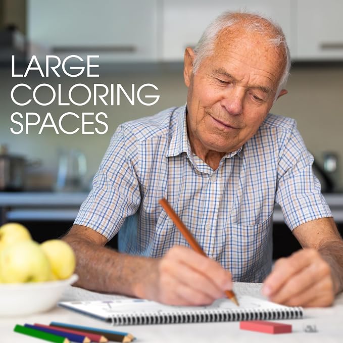 Keeping Busy Coloring Book Kit Dementia Activities for Seniors, Alzheimer Products for Elderly Patients | Cognitive Brain Fun & Easy Adult Coloring Book for Senior Citizens w/Memory Loss or Alzheimers