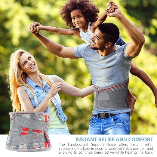 ORTONYX Back Brace With Lumbar Support Pad - Medical Grade Lumbosacral Belt for Men and Women - with Lumbar Pad, Lower Back Pain Relief, Herniated Disc, Sciatica, Degenerative Disc Disease