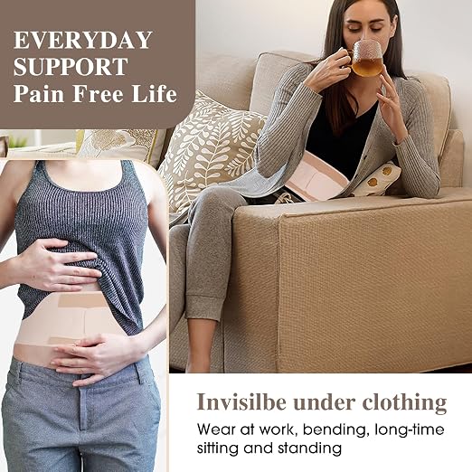 Back Brace for Support Lower Back/Relief Back Pain, Breathable Back Belt for Women & Men, Lightweight Under Clothes Lumbar Support Belt - XL Beige Fit for 165-198 Lbs