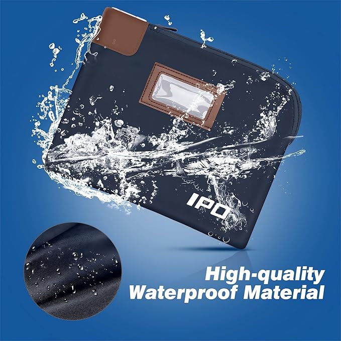 Waterproof Cash Bag with Key Lock, 2 Pack Money Pouch Bank Deposit Bag,11 x 8.6 Inches,Men & Women's Locking Accessories Pouch for Cash, Portable Travel Money Pouch Protects Passports, Valuables