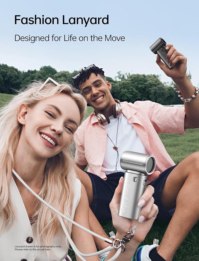 JISULIFE Handheld Fan Life9S - Sleek Chrome: Turbo Power, 22 Hours Cooling | LED Display, 5000mAh, 5-Speeds, Mini Portable Fan for Travel, Cruise, Concerts, Trendy Gifts for Women Men -Silver