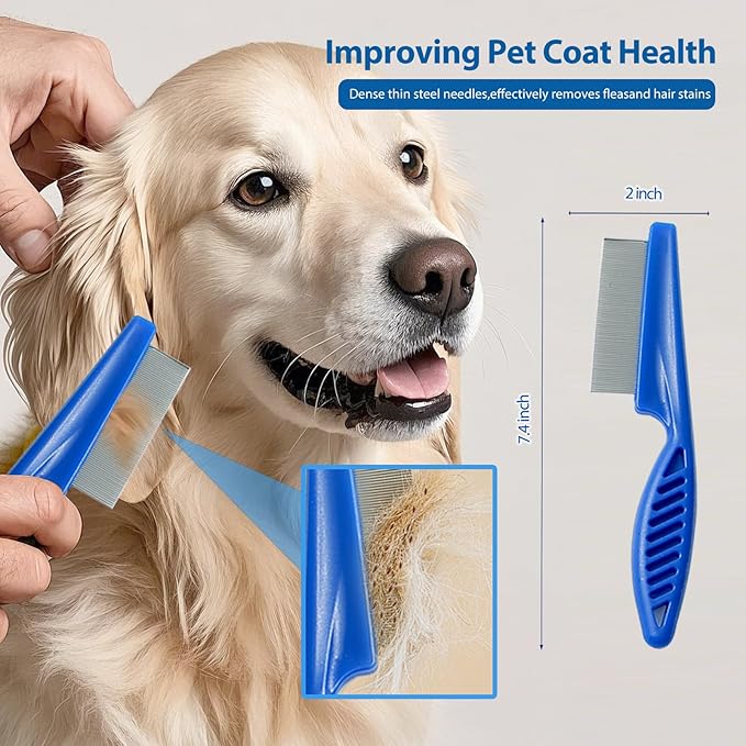 NVNAN 5-Piece Dog Grooming Brush Set with Grooming Gloves | Includes deshedding comb, shampoo brush, and pet hair removal tools for shedding, bathing, and brushing