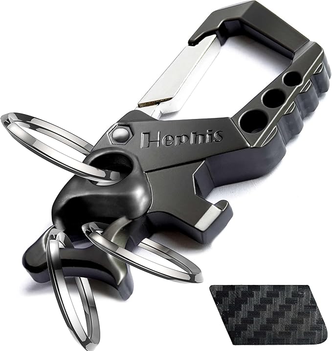 Skull Heavy Duty Key Chain,Car Emergency Escape Tool, Seat belt Cutter,Bottle Opener,Carabiner Car Key Chains