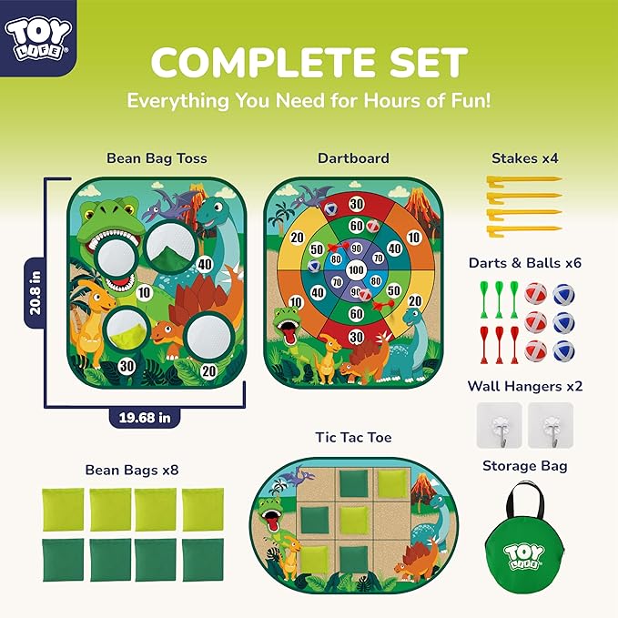 TOY Life Toddler Outdoor Toys for Kids Ages 4-8, Bean Bag Toss, Outside Yard Games for Kids Cornhole, Indoor Lawn Backyard Games Birthday Family Party Toddler Game, Gift for Boys 3 4 5 6 7
