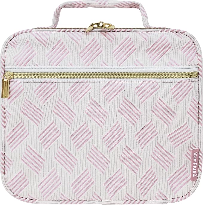 Medium Travel Pill Bottle Organizer, Slim Medicine Bag, Carrier for Medications and Medical Supplies - Jacquard Pink