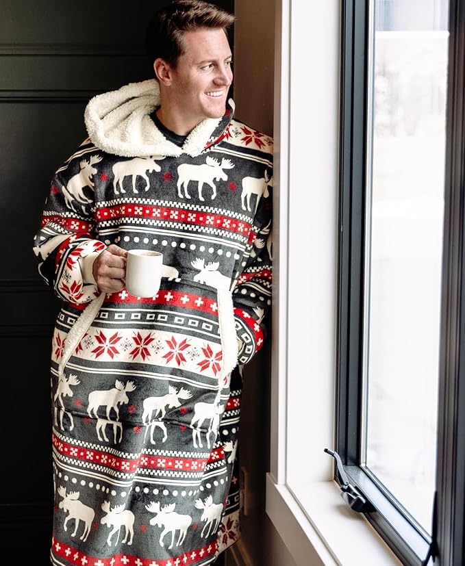 LazyOne Oversized Blanket Hoodie, Oversized Hoodies for Women and Men, One Size Fits All Wearable Blankets