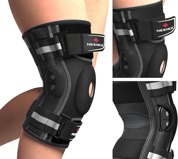 NEENCA Professional Knee Brace, Adjustable Hinged, with Removable Side Stabilizers, Strong Stability for Joint Pain Relief, Arthritis, Meniscus Tear, ACL, PCL, Runner, Sports