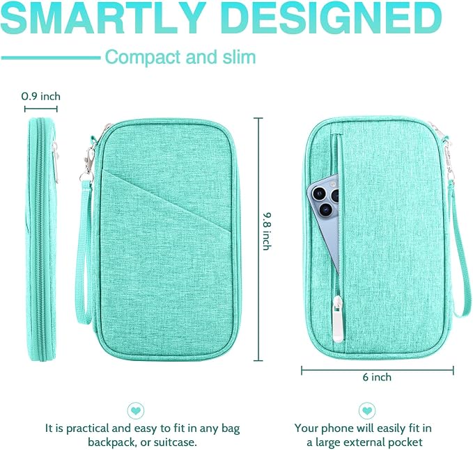 Passport Holder Family, Women Rfid Blocking Passport Wallet, Travel Essentials Premium Wallets, Waterproof Passport Holders Bag for Men Traveling, Travel Document Organizer Credit Cards Case
