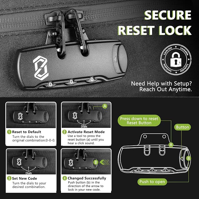OZCHIN Smell Proof Bag with Combination Lock File Organizer Case Container Medicine Odorless Storage Lock Box Great Gift for Friend (Dark Brown, M)