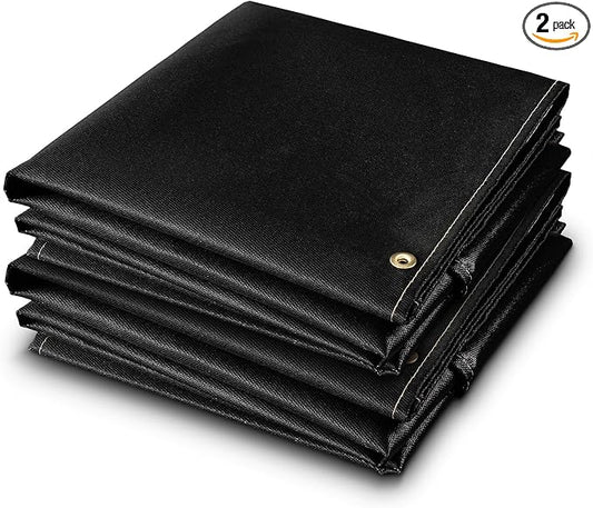 YESWELDER Heavy Duty Silicone Coating Fiberglass Welding Blanket, 2 Pack 4 x 6ft Fireproof Insulation Blanket, 1/3”(8mm) Thickened Weld Cover with Grommets, Thermal Resistant Welding Curtain Mat Grill