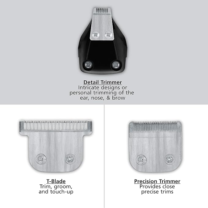 Wahl PowerPro Corded Detailer Trimmer Kit for Mens Grooming – for Beard, Mustache, Stubble, Ear, Nose, & Body Grooming – Model 9686, (Pack of 3)
